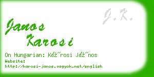 janos karosi business card